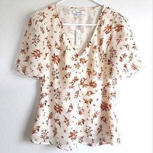 Madewell Floral Silk Top NWT